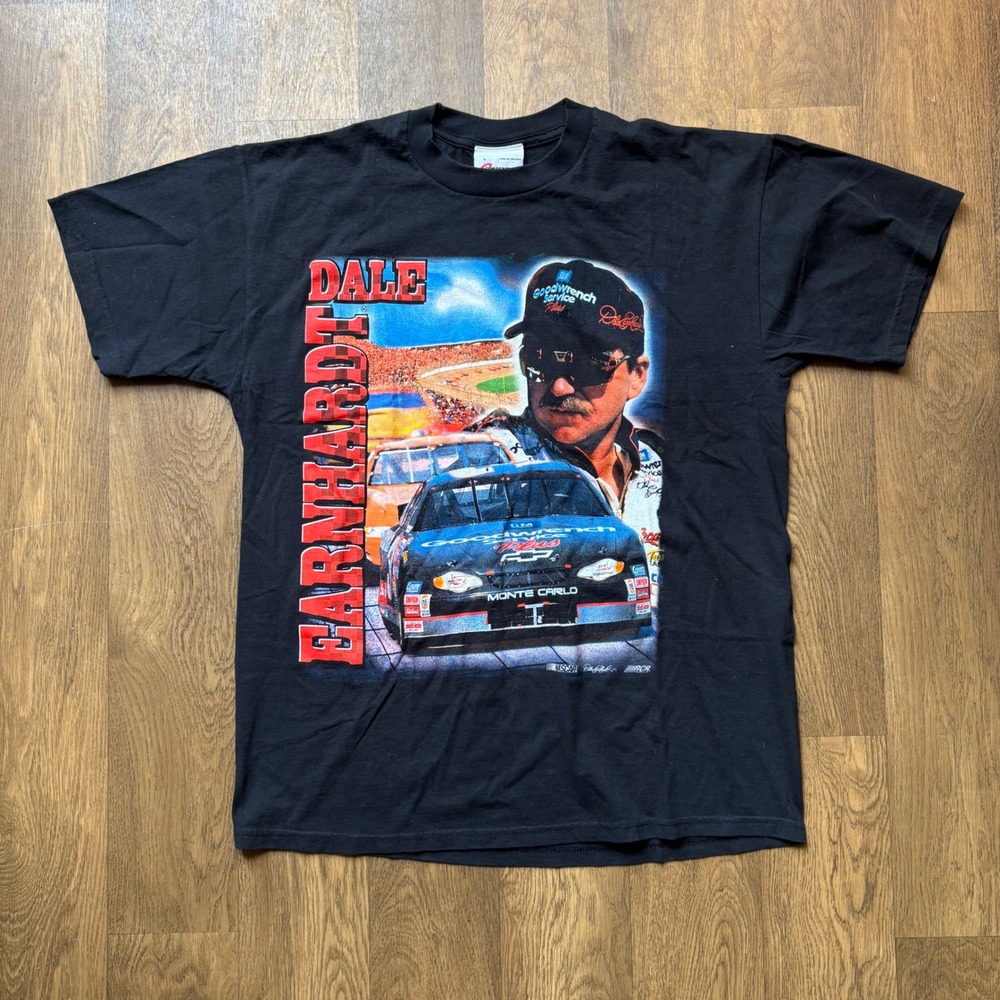 Vintage 1990s Chase Authentics Dale Earnhardt Big Graphic Nascar Graphic T Shirt